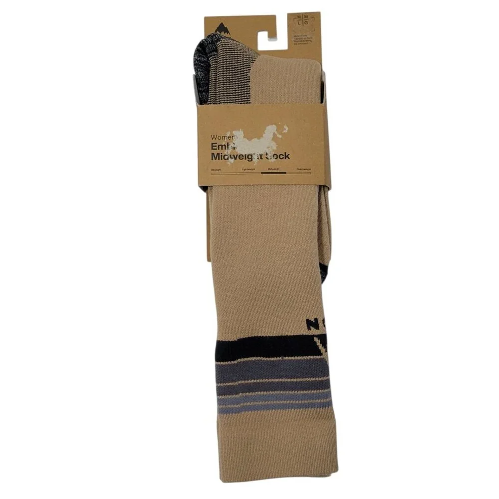 Burton Ski Socks Womens‎ Size M/L (7-10) Emblem Midweight 1 Pair Winter Hiking